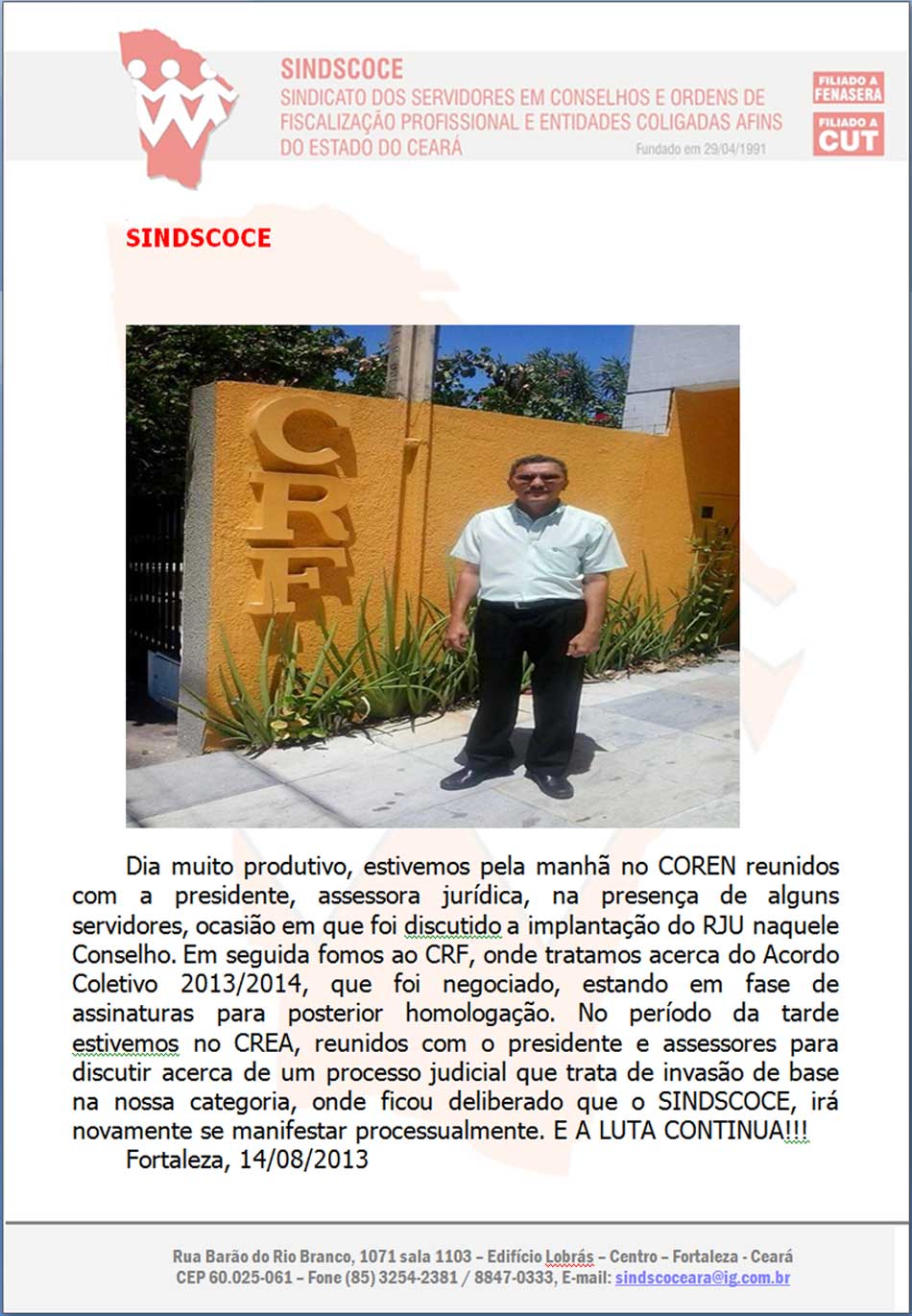 SINDSCOCE – 14.08.2013