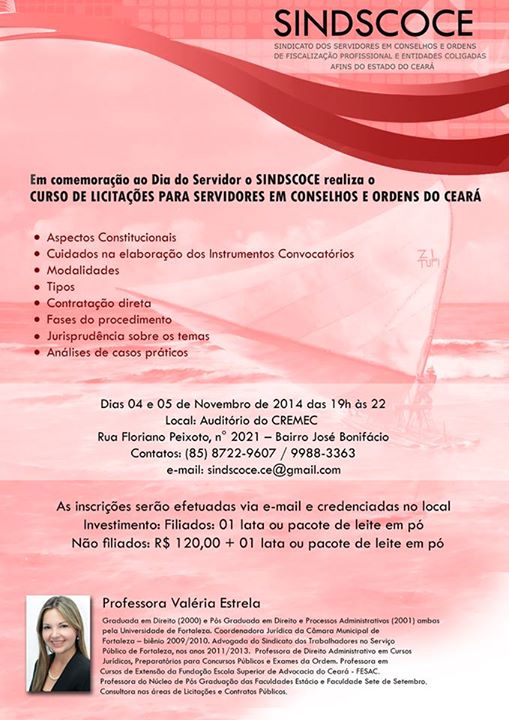 CURSO DE LICITAÇÕES PARA SERVIDORES EM CONSELHOS E ORDENS DO CEARÁ