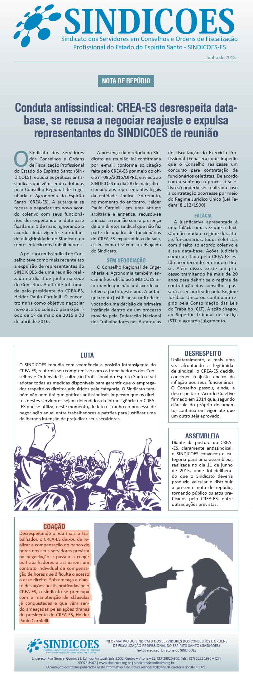 NOTA DE REPUDIO AO CREA/ES
