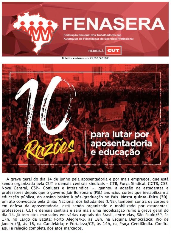 10 Razões para Lutar por Aposentadoria e Educação